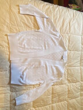 Cielo Cream Open-Front Textured Knit Cardigan